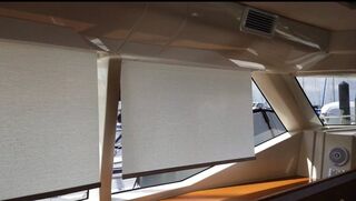 Li-ion rechargeable battery powered motorised roller blinds for a boat