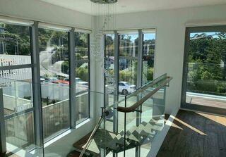 Motorised roller blinds project for stairways high window of new home